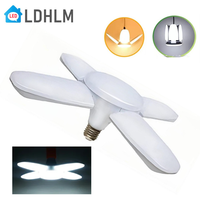 E27 LED Bulb Fan Blade Timing Lamp AC85-265V 28W Cold White/Warm White Foldable Led Light Bulb Lampada For Home Ceiling Light