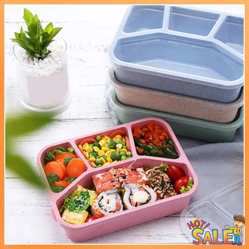 

AB68 4 Compartments Bento Lunch Box Durable And Safe Lunch Containers For Adults With Transparent Lid