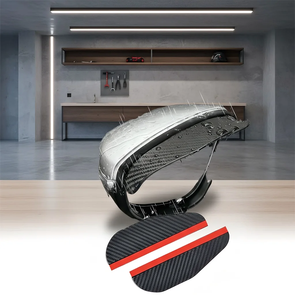 

​ ​ 2 шт. Модернизированные автомобильные дождевые брови из углеродного волокна - универсальное зеркало заднего вида, защита от дождя ​ ​