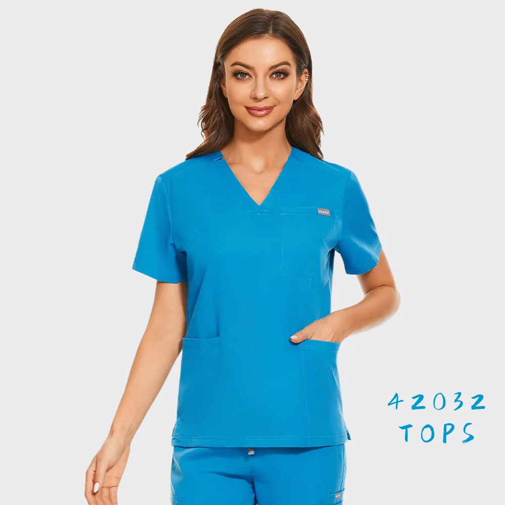 Medical Accessories Nurse Nursing Scrubs Shirts Women Blouse Short Sleeved Tops Lab Working Uniform Pet Veterinary Work Clothes