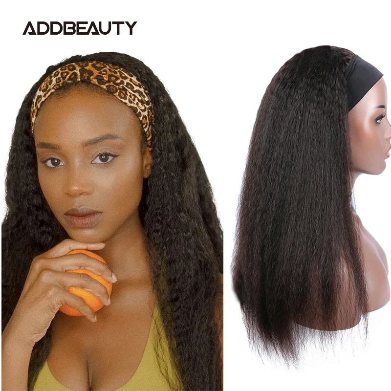 

Addbeauty Headband Wigs Human Hair for Women Kinky Curly Deep Wave Glueless Headband Brazilian Remy Human Hair Wig Natural Color