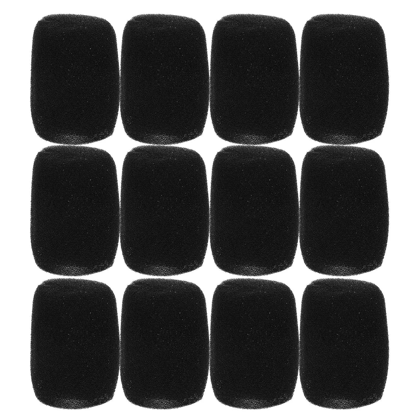

12 Pcs Microphone Sponge Cover Durable Foam Windscreen Inner Mesh Grille Protective Cap Accessories Replacement