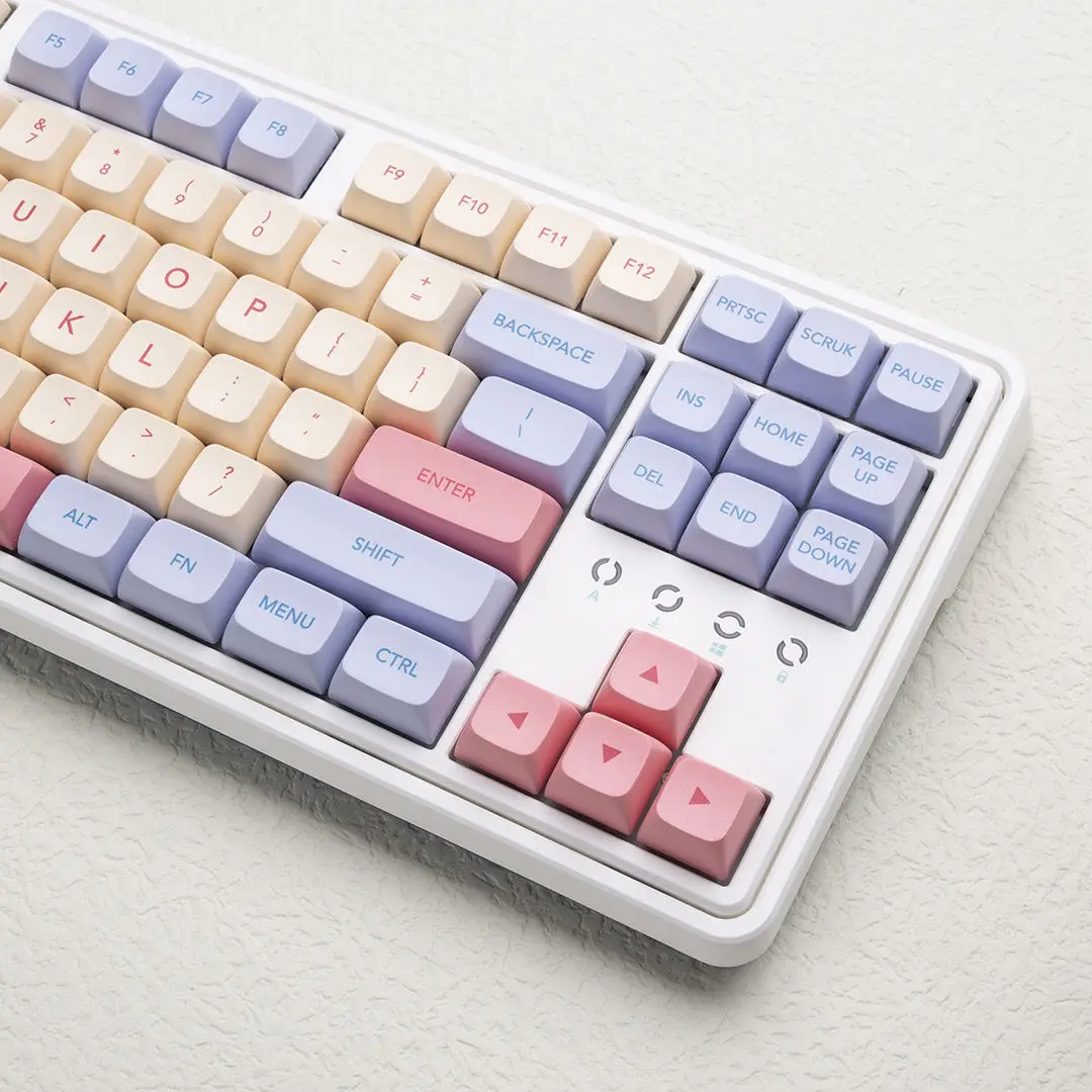 132 Keys Marshmallow XDA Profile Keycaps PBT Dye Sublimation Keycap For MX Switch 61/64/68/87/96/104/108 Mechanical Keyboard