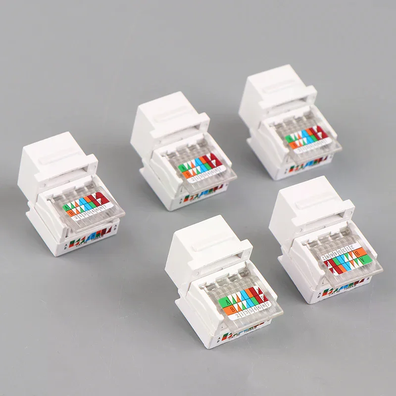 5PCS RJ45 Connector Information Socket Computer Outlet Cable Adapter Jack Tool-free CAT5E UTP Network cable adapter