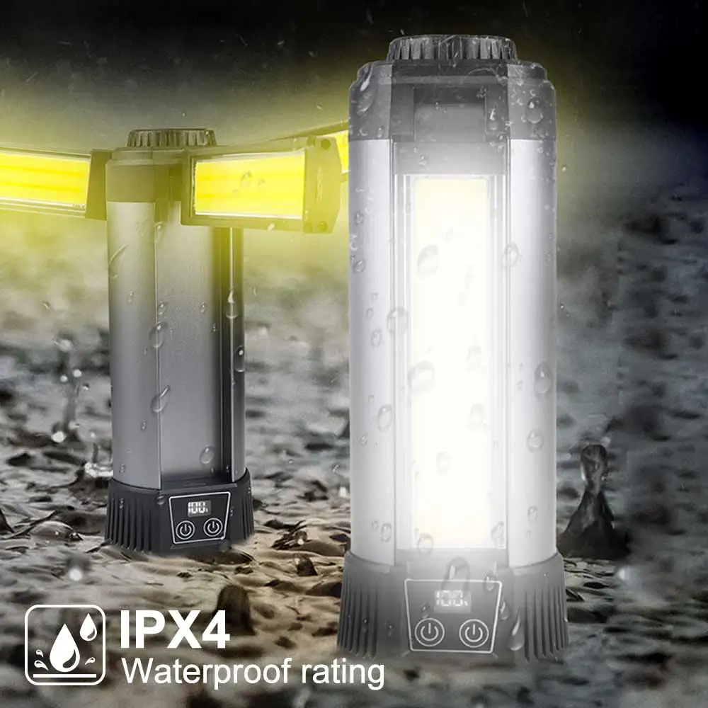 Imagem -04 - Folding Camping Emergency Lanterna Xhp50 Cob Led Usb-c Work Light 270 ° Magnet Lâmpada de Inspeção 6000 Mah 4000ma 30w Xhp50