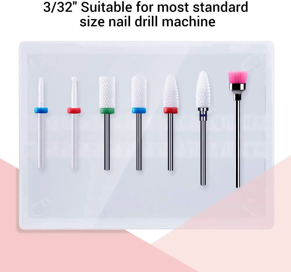 7 szt./zestaw frezów ceramicznych do manicure, zestaw wierteł do paznokci do usuwania żelu i polerowania.