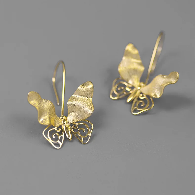 

Flying through the sea The only beautiful butterfly natural and elegant S925 sterling silver women's earrings