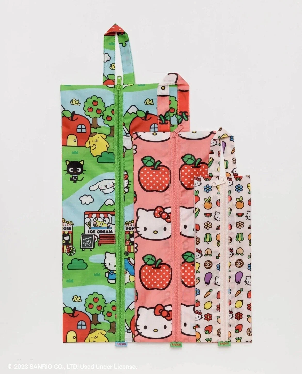 Hello Kitty Cartoon Travel Storage Bag Three-Piece Set Travel Home Luggage Organizer Portable Clothing Underwear Socks Sorting B