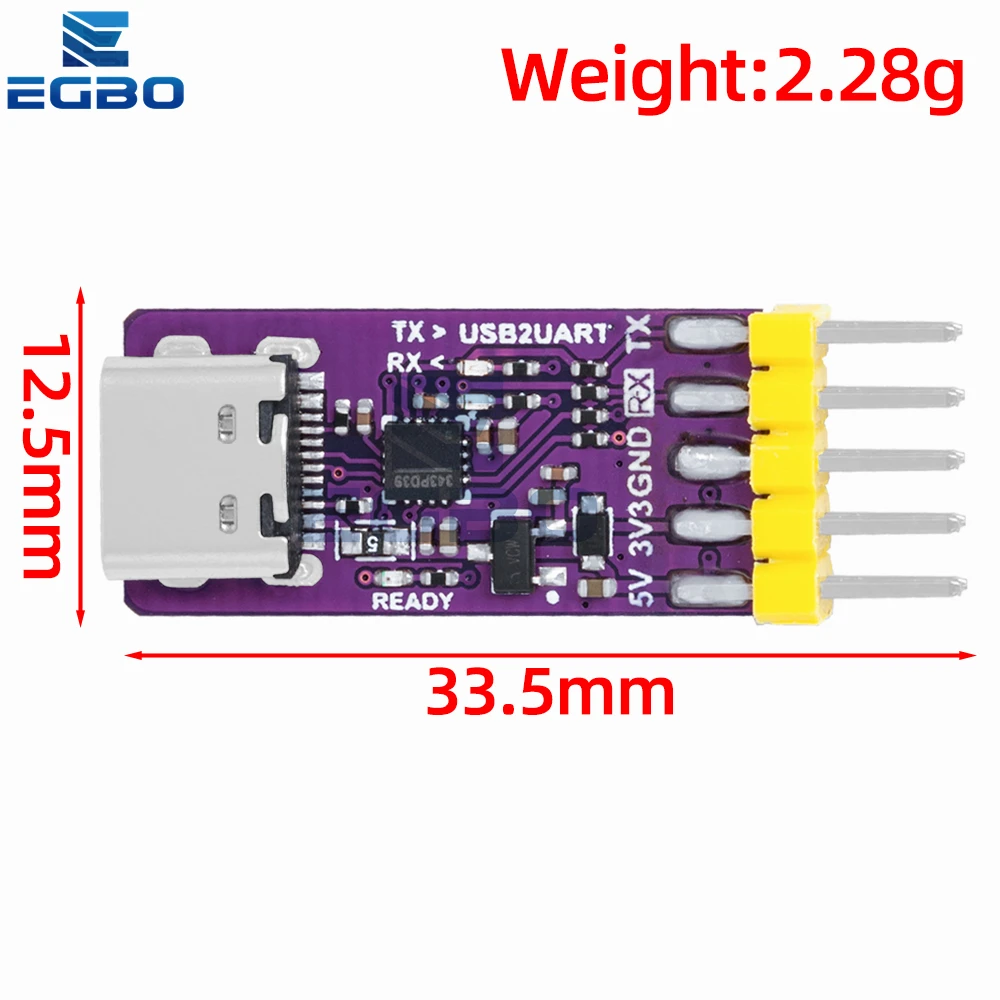 USB To Serial Port Module 6Mbps 5V/3.3V TTL CH343P Debugging Burning And Downloading Type-C Switch Instead CH340