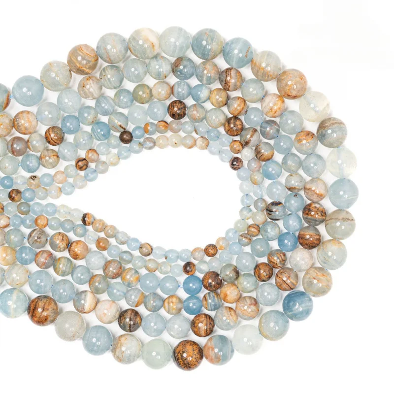 

DIYHandmade beading accessories, round loose beads, natural blue crystal beads2m-10mSemi-Finished Products