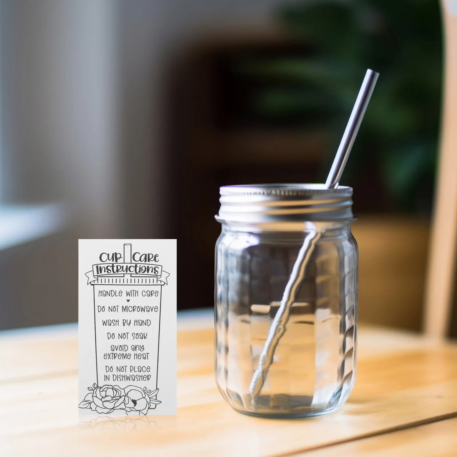 30 Pcs Glass Mug Guide Cards Cup Care Cake Instruction Instructions Tags Cleaning