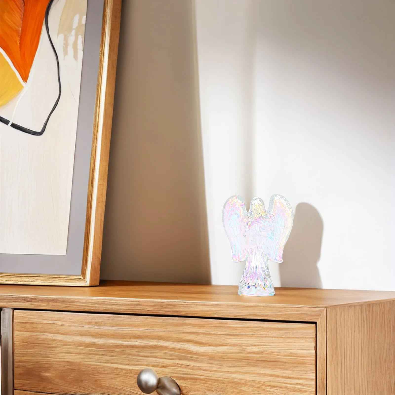 

Crystal Angel Statue Winged Jesus Ornament for Living Room Desk Decor Religious Christmas Mothers Day Gift