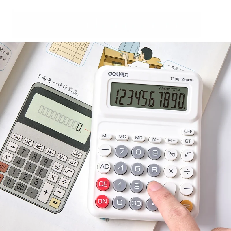 

10-значный настольный калькулятор с большими кнопками, большой экран, солнечная энергия, студенческий учет, финансовый и коммерческий калькулятор