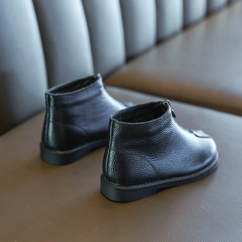 Kids Boots 2023 Autumn Winter Toddler Girls Fashion Brand Chelsea Princess Ankle Boots Genuine Leather Children Shoes Warm Soft