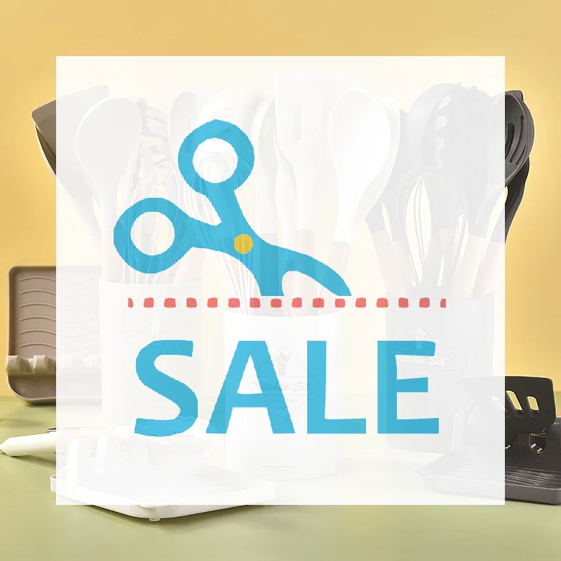 12Pcs Silicone Utensils Set Non-Stick Cookware Spatula Shovel Egg Beaters Wooden Handle Kitchenware Home Kitchen Cooking Tools