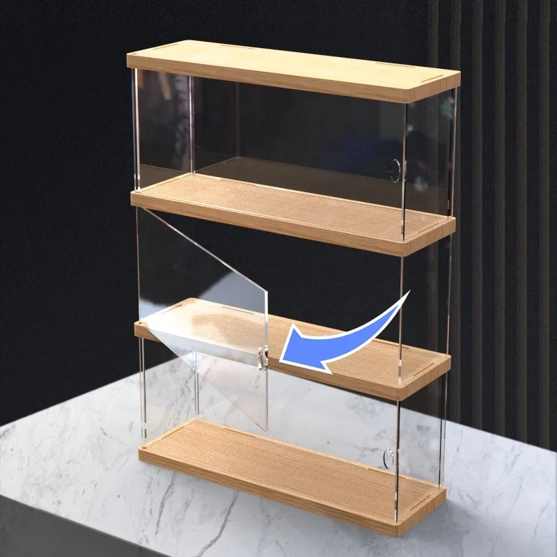 Modern Simple Handmade Storage Boxes Layering Clear Door Blind Boxes Storage Bins Dustproof Fashion Beautiful Home Organization