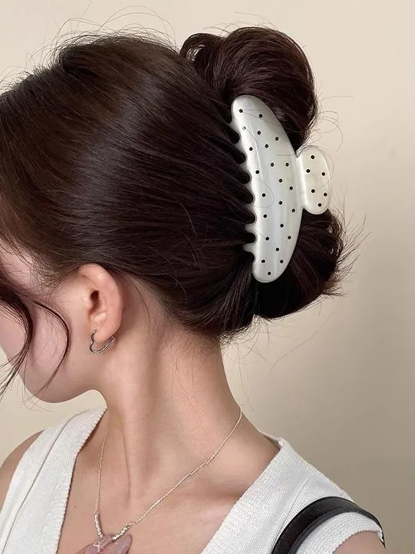 1 Stück Polka Dot Haarspange Exquisites Tägliches Styling-Zubehör mit Festem Halt für Verschiedene Frisuren Alle Jahreszeiten Verspieltes Accessoire – Detail 1