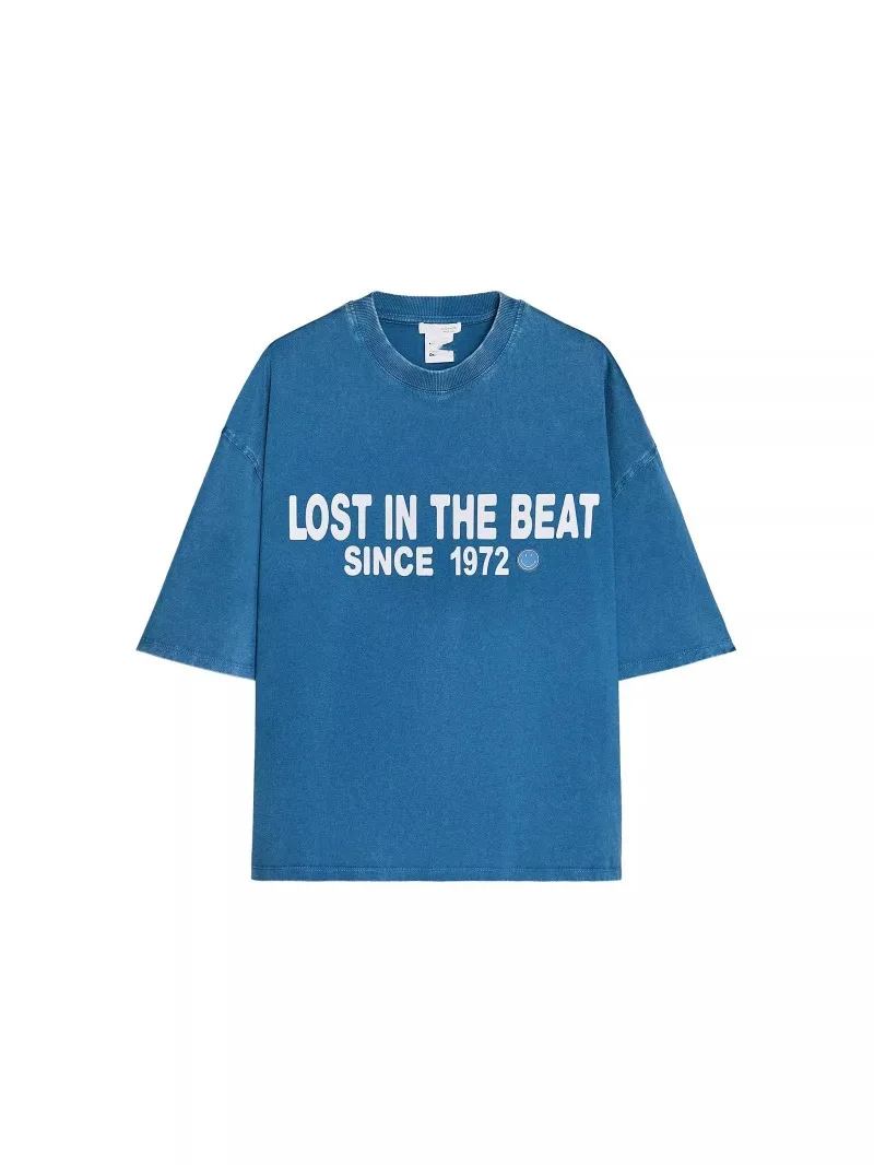 เสื้อยืดผู้หญิงสไตล์อเมริกันเรโทร ลายพิมพ์ร่วมกัน ทรงหลวม ผ้าฝ้าย สไตล์ลำลอง สตรีทแฟชั่น ฤดูร้อน 2025