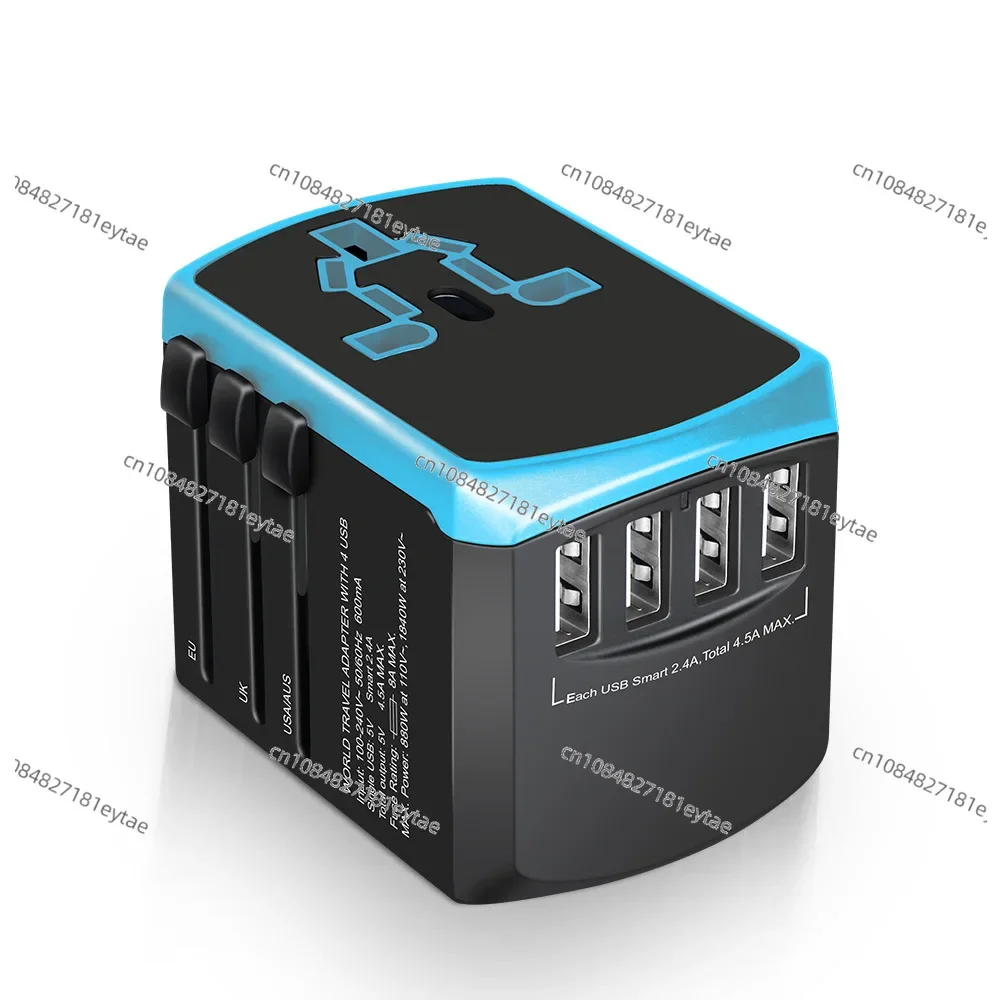 4USB 3.4A Europe, British Standard Multinational Universal Gift Travel Charger Multi-function Socket