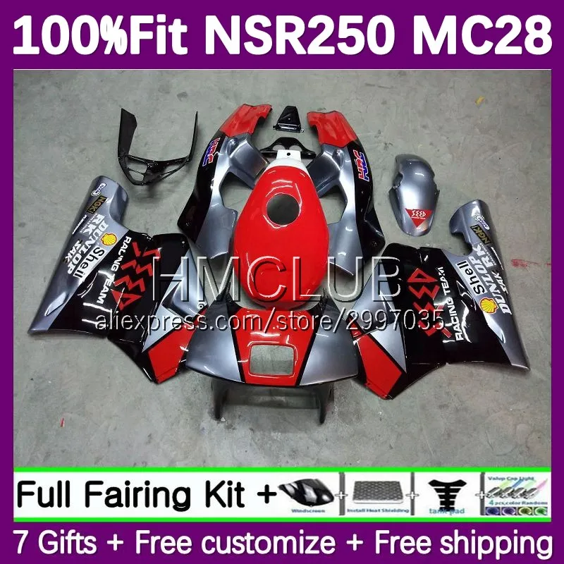 Injection Fairing For HONDA NSR250 NSR 250 R red silvery MC28 PGM4 35No.15 NSR250R 95 96 97 98 99 NSR 250R 1995 1996 1997 1999