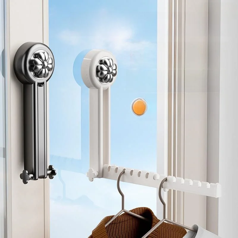 

Invisible Suction Cup Clothes Drying Rack Foldable Retractable Indoor Balcony Hole-Free Drilling Stainless Steel Clothes Dryi...