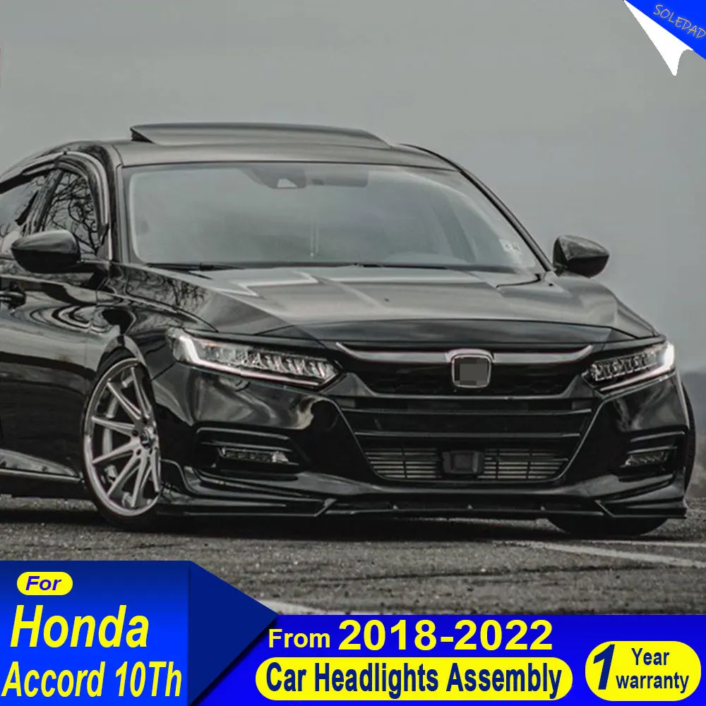 

2pcs Car Styling for Honda Accord 10th Headlight 2018 2019 2020 2021 2022 HeadLight DRL Turn Signal Low High Beam Projector Lens