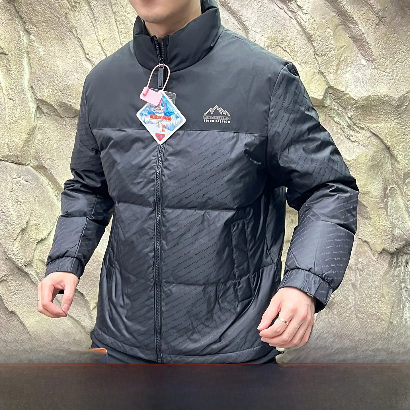 

Мужская куртка Thiened 90 Du down с высоким пушистым воротником-стойкой, зимняя теплая верхняя одежда, повседневная одежда из полиэфирного волокна Long Sve Z...