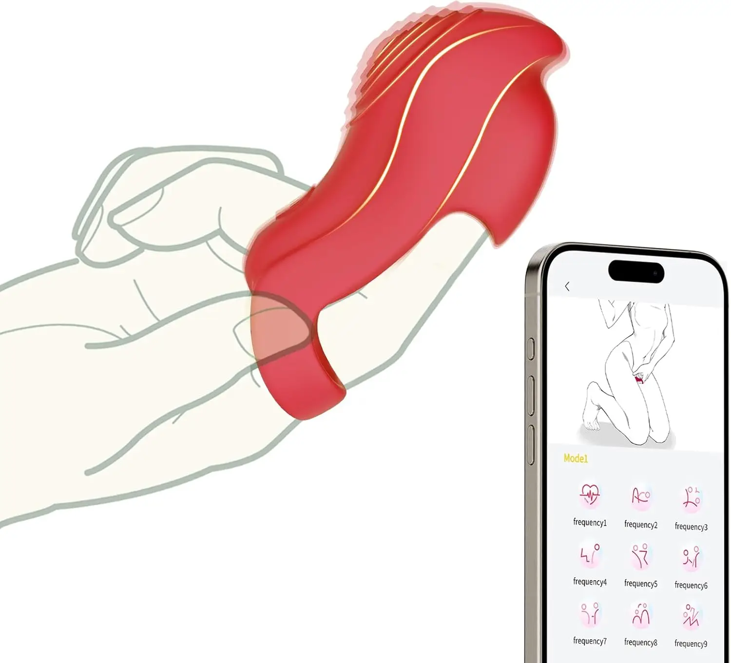 Adult Sex Toys - Finger Vibrator with 9 Vibration + 5 APP Modes, Women Sex Toys Mini Vibrator for G-Spot, Clitoral, Anal, Nippl