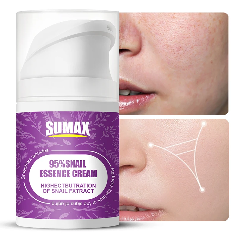 Sumax 95%Snail Essence Cream Lifting and Firming Face Cream Whitening and Brightening The Skin Clean The Face Skin Care