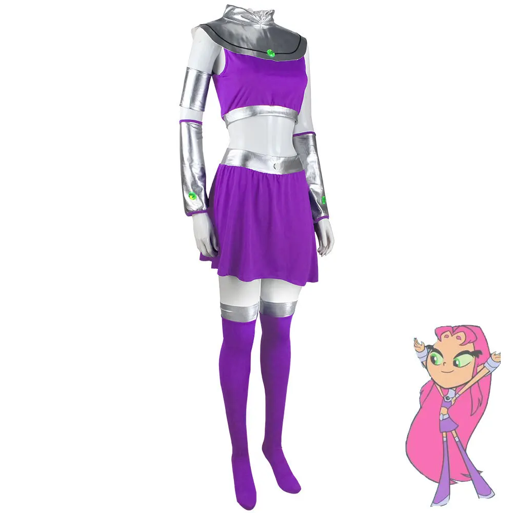 Disfraz de Anime Starfire Teen Titans, disfraz de Super Cosplay, mono de héroe, mono Zentai, trajes de fiesta sexys para Halloween para hombres y mujeres