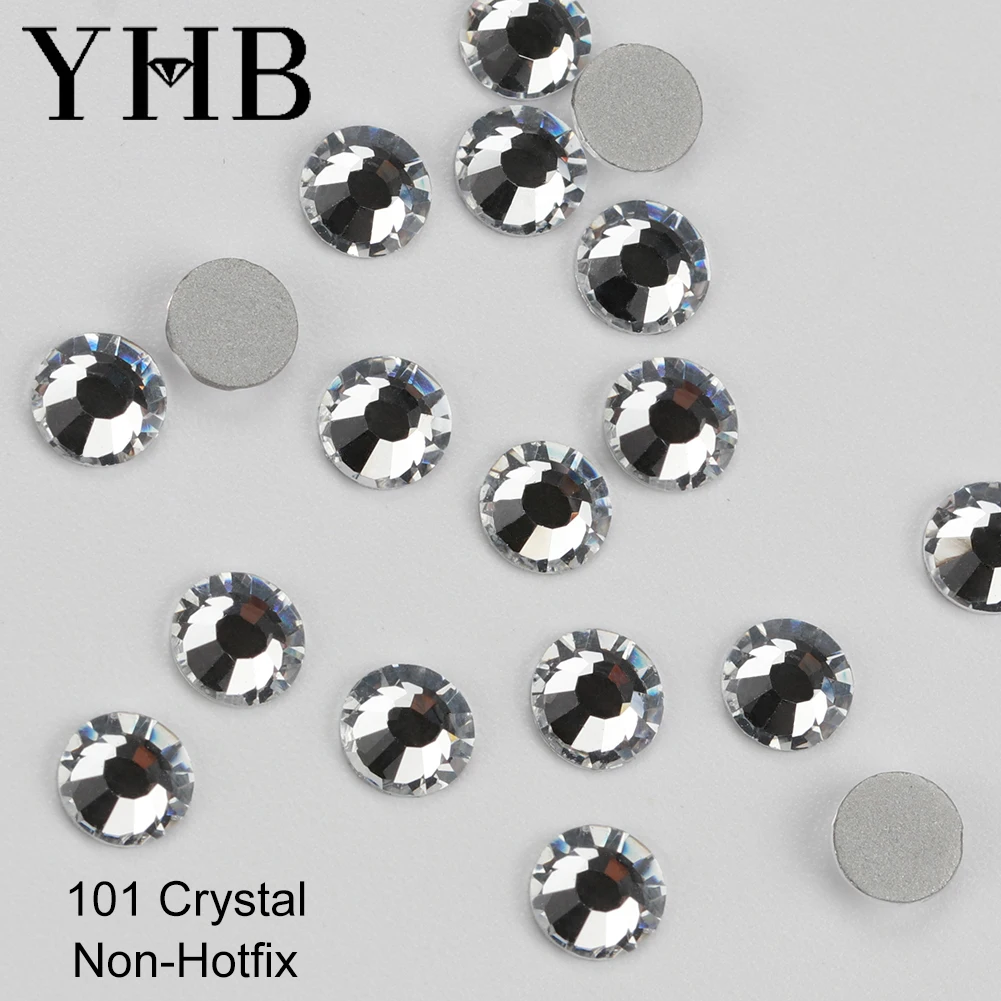 YHB 134-174 Glitter Koude Fixatie Plat Niet-Hotfix Strass Voor Tassen Nagels Stof Kledingstuk Decoratie Sieraden Accessoires