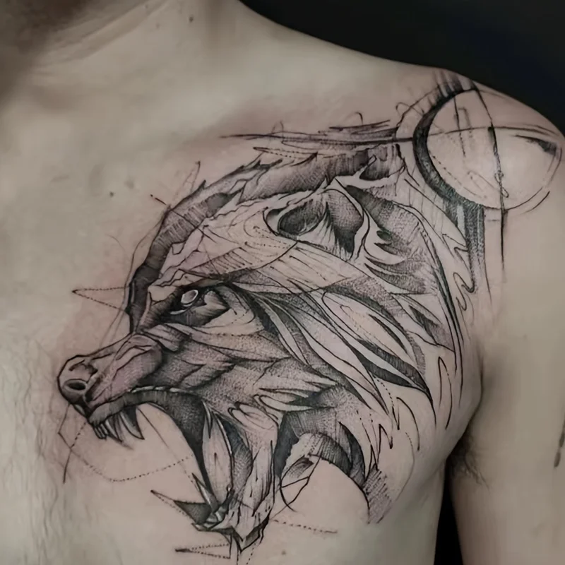 

6 large herbal tattoo stickers, waterproof and wear-resistant, with realistic effects, for temporary tattooing