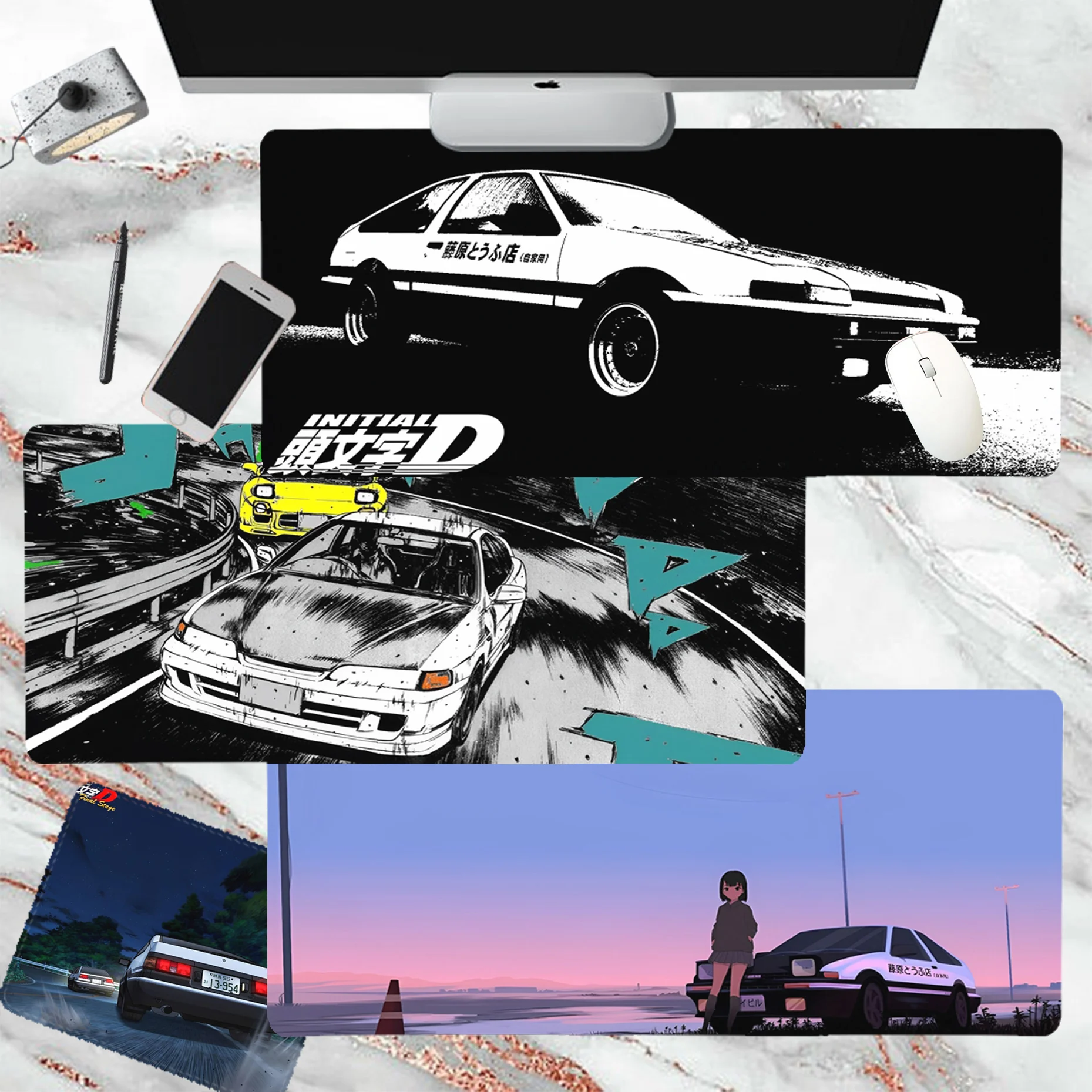 

Anime Initial D AE86 Tail Light Mousepad girl pad Keyboards Mat mousepad Desk Mat Size for large Edge Locking Game Keyboard Pad