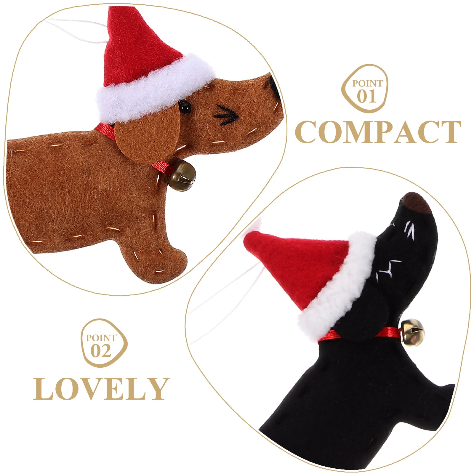 

4Pcs Cute Dachshund Dog Hanging Decorative Pendants Sturdy Christmas Tree Ornaments Home Decor for Holiday