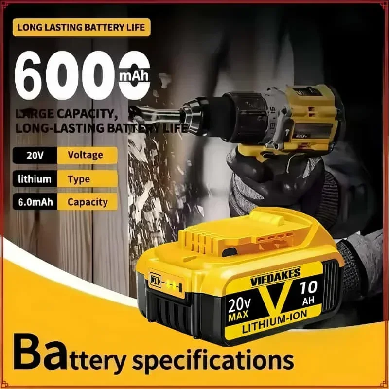 Nuevo 100% viedakes para Dewalt 8.0Ah 20V batería de herramienta eléctrica DCB206 DCB206 DCB205 DCB200 DCB203 para transporte aéreo de herramientas eléctricas