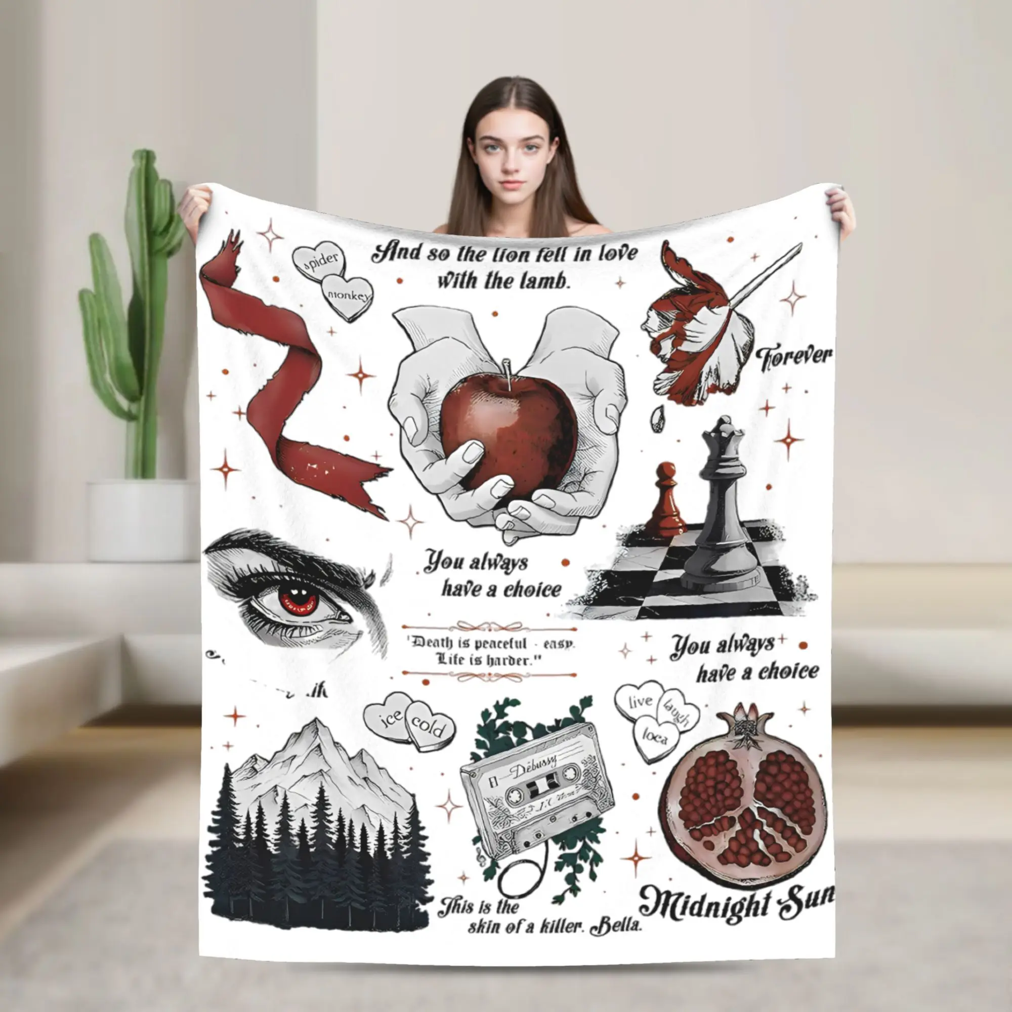 

Romance Twilight Saga Vampires Wolves Blanket Flannel Summer Air Conditioning Breathable Throw Blankets for Sofa Bedspread