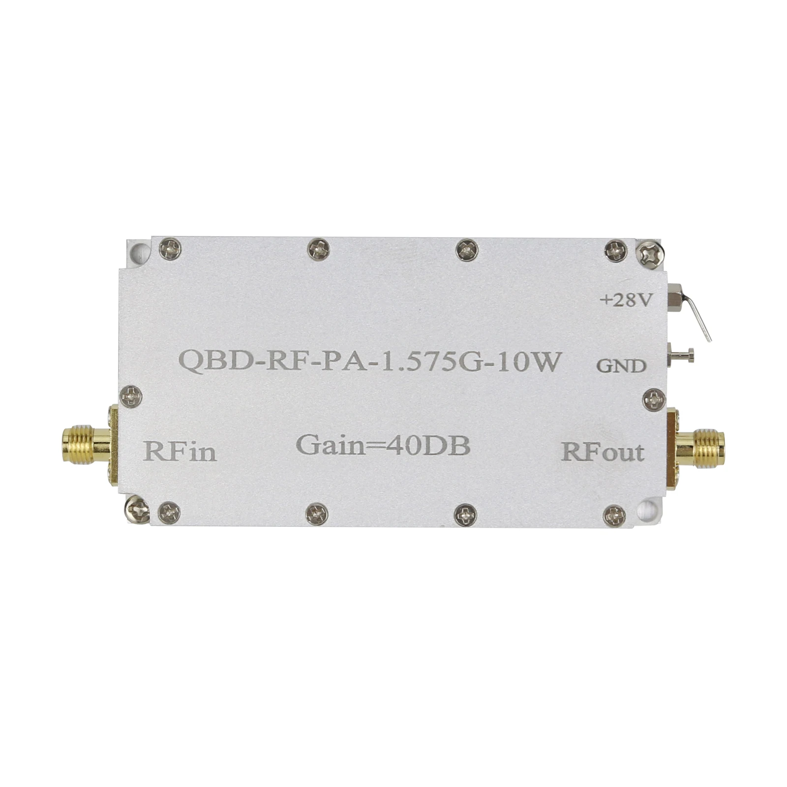 Amplificador de Potencia RF QBD-RF-PA-1.575G-10W 1.5-1.6GHz 40DB GPS Beidou con Disipador de Calor de Alto Rendimiento 10W