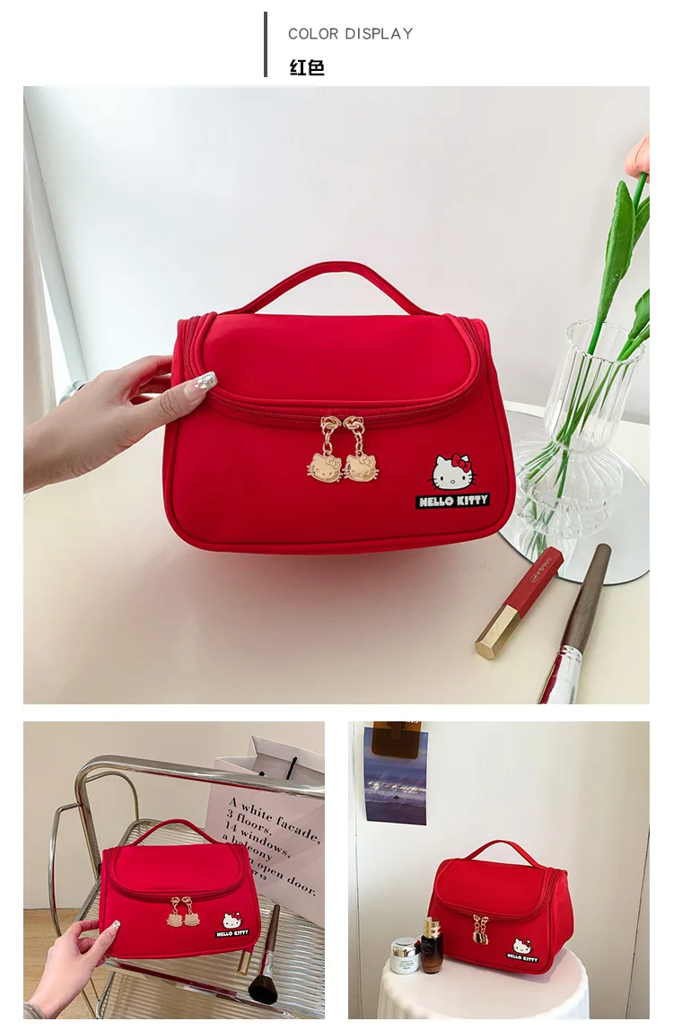 Hello Kitty Makeup Bag Travel Large Capacity Portable Toiletry Waterproof Handbag Sanrio Accessories Kawaii Girls Gifts