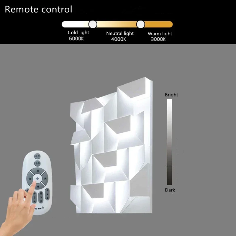 Modern Indoor Wall Lamp Geometric Design LED Sconce Background Light for Living Room Bedroom Hallway Home Decoration Lighting