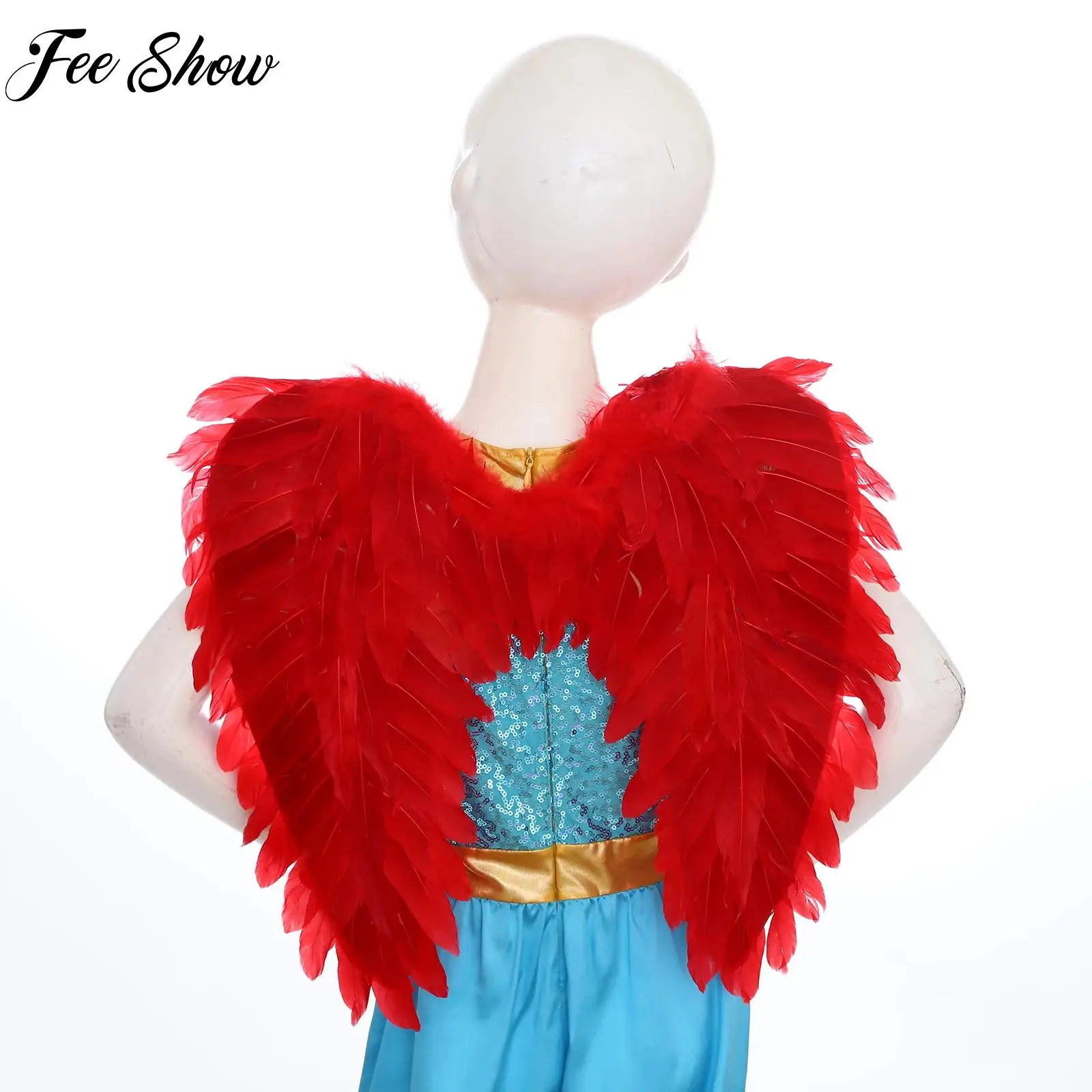 

1PC Angel Feather Wings Adult Children Elastic Band Solid Color Wings Halloween Christmas Holiday Fancy Party Photo Shoot Props