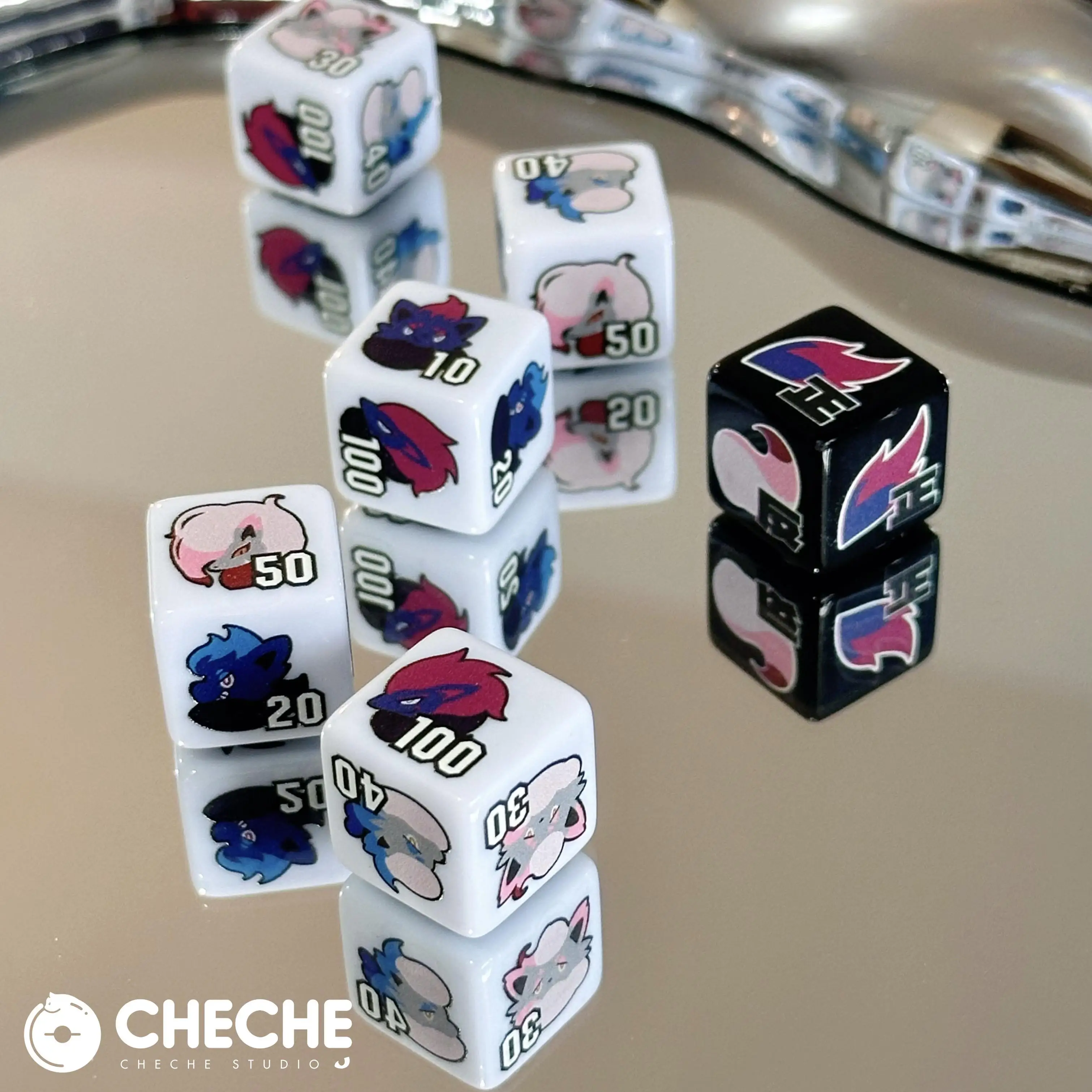 لتقوم بها بنفسك كارتون ذاتي الصنع Ptcg Mewtwo Mew رمز النرد Gardevoir Gengar الضرر عداد النرد الرسوم المتحركة الهدايا والألعاب الطرفية