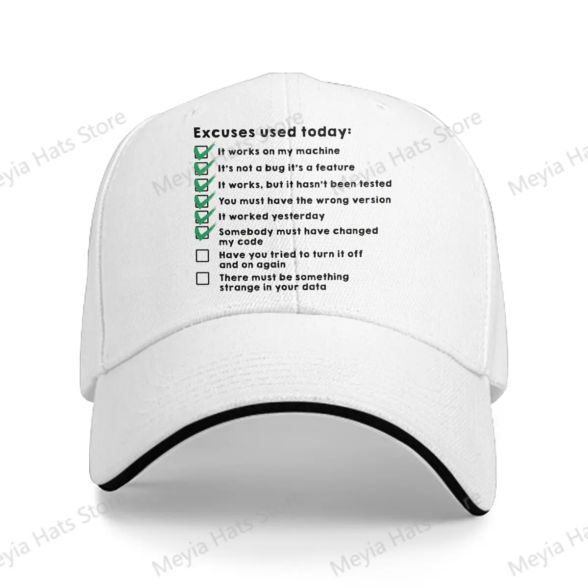 Excuses Used Today Kali Linux Root Programmer Multicolor Hat Peaked Women's Cap Personalized Visor Protection Hats