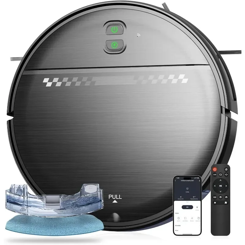 MANVN Robot Vacuum and Mop Combo, Robot Vacuum Self-Charging Robot Vacuum and Mop Ultra Slim Quiet, Ideal for Hard Floor
