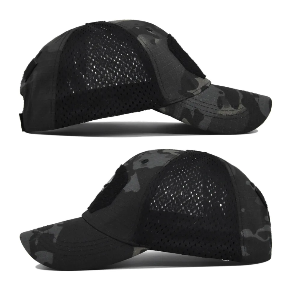 Men Women Skull Print Snapback Cap Outdoors Tactical Camouflage Mesh Baseball Caps Male Summer Sport Hiking Trucker Sunshade Hat