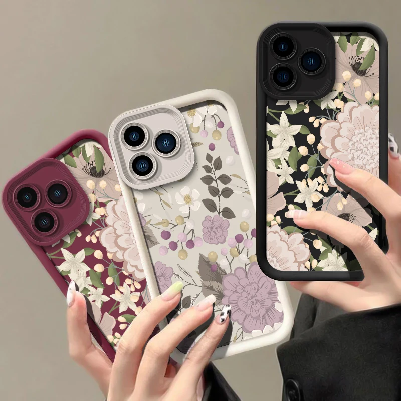 حافظة لهاتف شاومي بوكو C65 C61 C55 C51 M4 M3 Pro M2 C50 C40 C31 M7 4G M6 Plus M5S غطاء مقاوم للصدمات على شكل زهرة سيليكون غير لامع