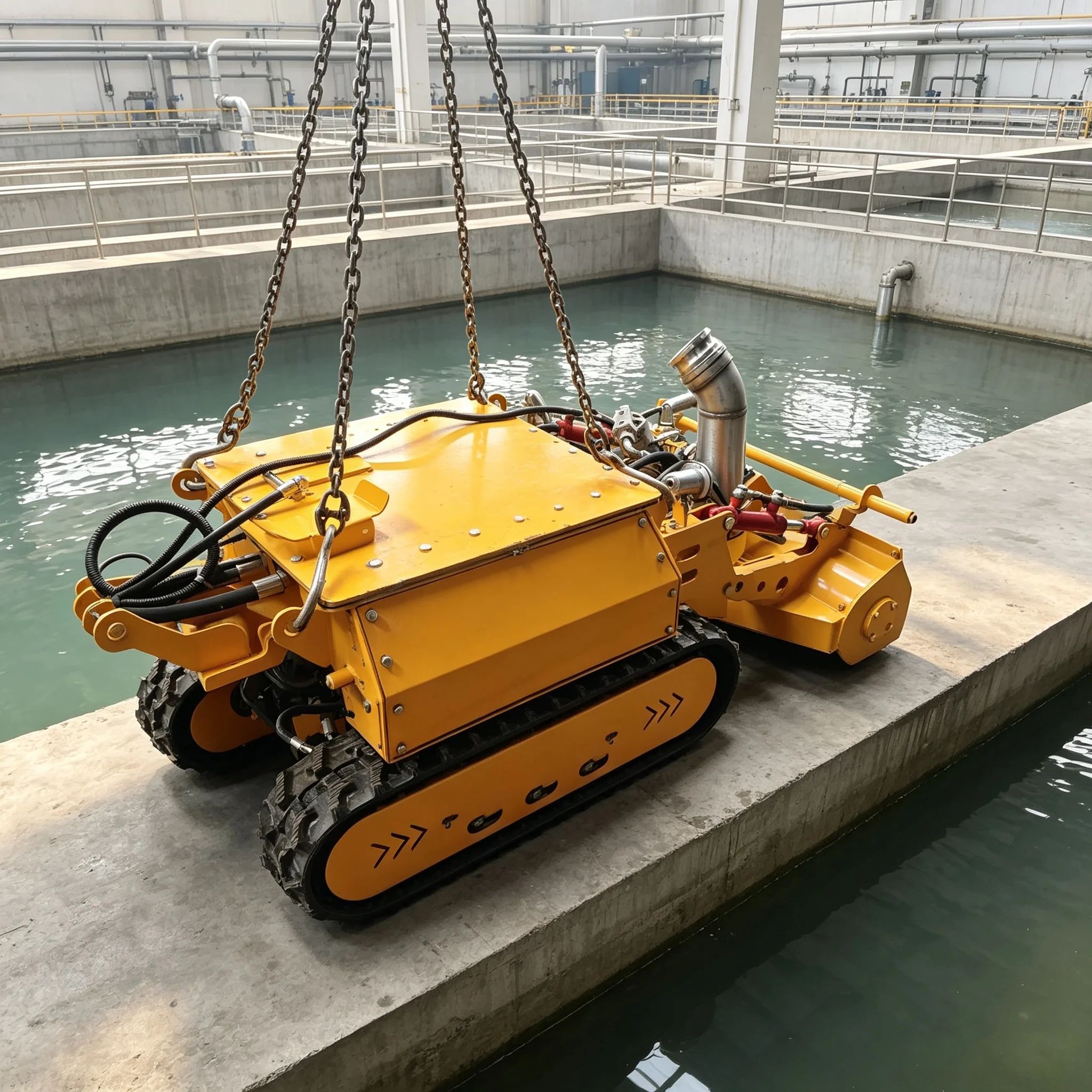Anti-clogging Large Suction Sludge Dredging Robot Sewage Crawler Sediment Cleaner for Underground Drainage Silt Extraction