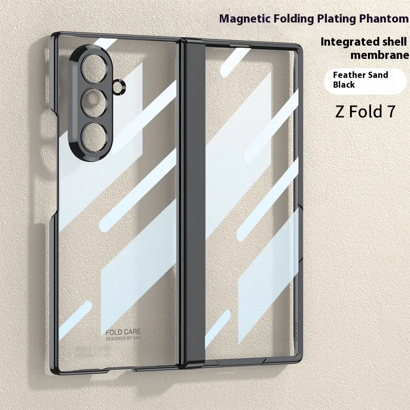 

Чехол для телефона Samsung Z Fold7, гальванический прозрачный магнитный вращающийся чехол с полным покрытием, защитный чехол для экрана