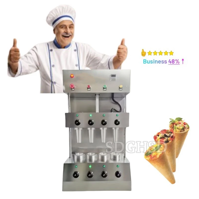 Mini DIY Edible Soft Waffle Wafer Biscuit Cup & Ice Cream Cone Maker New Pizza Cone Making Machine Easy Operate For Trade
