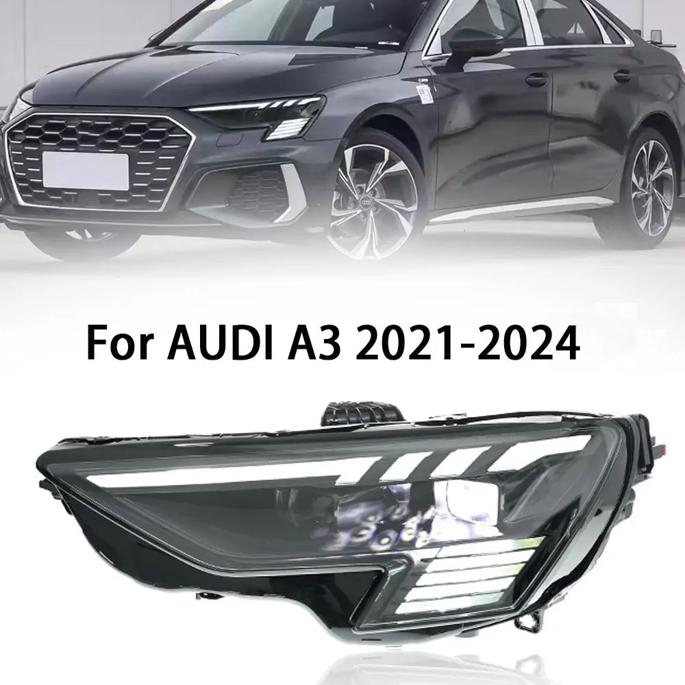 

Фара для Audi A3 светодиодная фара 2021-2024 фары S3 A3L DRL указатель поворота дальнего света линза проектора «ангельский глаз»