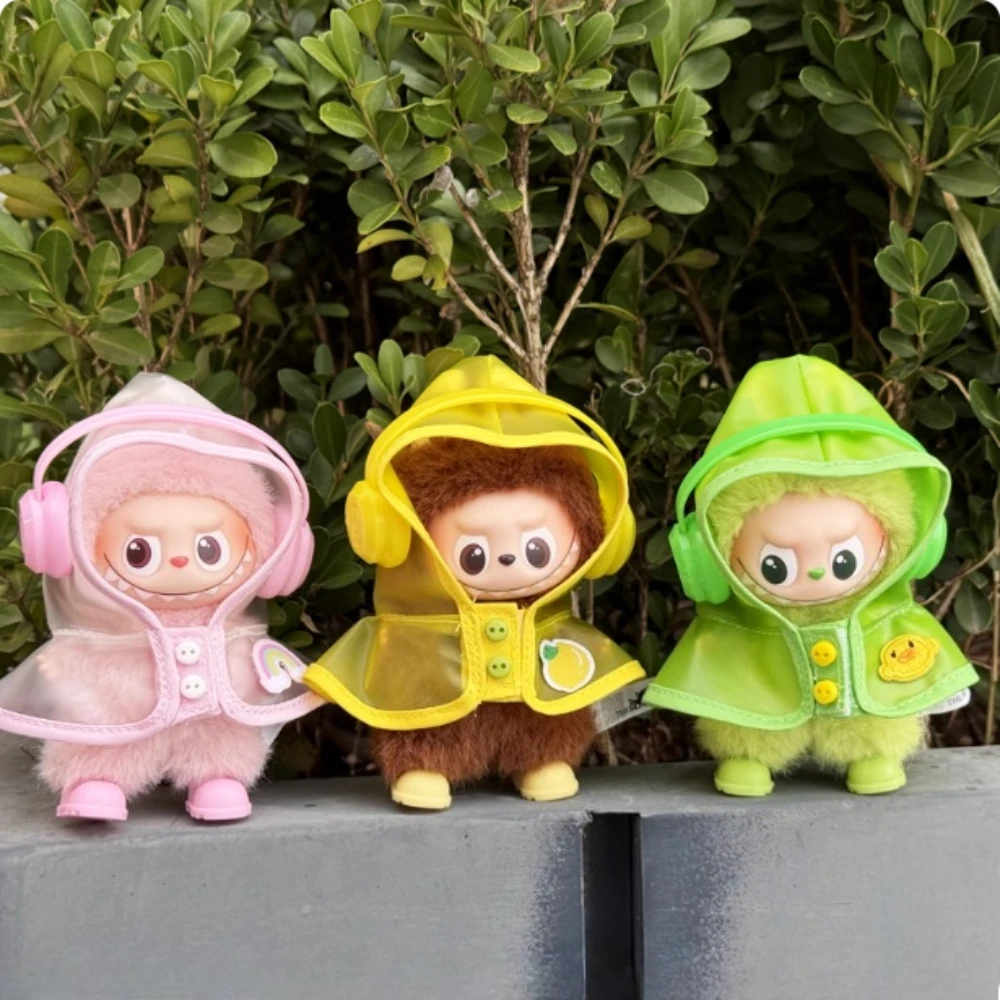 

4,0 аксессуары Labubu для мини-куклы 10,5 см, комплект плащ и мини-обуви, милое плащ, детский рождественский подарок